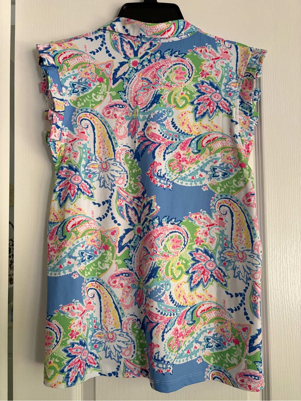 Gottex Sleeveless Paisley Golf/Tennis Dry-Fit Polo - Picture 3 of 7